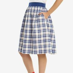 Up For Grabs Is A Brand New With Tag Her Universe Doctor Who Plaid Skirt Tardis Blue White Women's Juniors Size Small. Never Worn Or Used. Measurements Laying Flat Are Included In Photos, Please Compare Them To Your Own For Proper Fit! Please Refer To All Photos. Ask Any Questions Prior To Purchasing. Thanks! Casual Full Skirt Bottoms, Casual Plaid Midi Skirt, Plaid Midi Skirt Casual Style, Casual Cotton Plaid Skirt, Casual Full Skirt Cotton Bottoms, Casual Cotton Full Skirt, Casual Full Skirt Bottoms For Day Out, Plaid Cotton Relaxed Skirt, Plaid Cotton Lined Skirt Bottoms