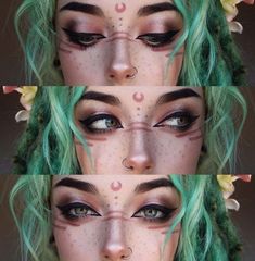 Nem Halloween Makeup, Elven Makeup, Viking Makeup, Witchy Makeup, Fantasy Make-up, Cool Makeup, Halloween Make-up Looks, Witch Makeup