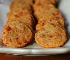 some cookies are on a white plate and ready to be eaten