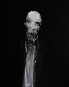 an oil painting of a creepy face in the dark with water dripping from it's mouth