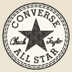 the converse all star logo is shown in this black and white photo, with an old - fashioned look