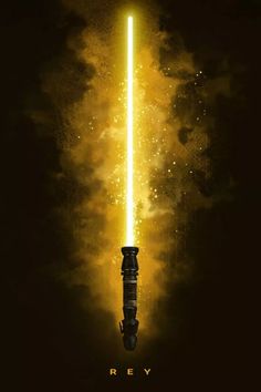 a movie poster for star wars the force awake with a light saber coming out of it