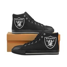 Raiders Sneakers Shoes Custom, Sneakers (Handmade) men’s, women’s and kid’s shoesAvg. production time around 5 Business Days + Delivery 1219 Business Days to the US (1525+ Business Days other countries)Make sure please, that you are ordering this beforehand!Perfect Gift• High quality rubber outsole, tough enough to withstand daily wear and tear.• Laceup closure, full canvas upper, offers an adjustable fit and durability.• Metal eyelets for a classic look.• Soft inner lining and lightweight.• Lin Oakland Raiders Shoes, Converse Style, Shoes Custom, Oakland Raiders, Your Shoes, Soft Textiles, Custom Sneakers, High Top Shoes, Sneakers Shoes