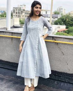 Plain Kurti Designs, New Kurti Designs, Gaun Fashion, Long Kurti Designs