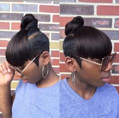 Ponytails Ideas, Tapered Natural Hair Cut, Mommy Hairstyles, Classic Bun, Short Blue Hair, Side Shave, Pretty Ponytails, Undercut Hairstyles Women, Short Hair Designs