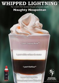 an advertisement for whipped lightening coffee with the ingredients in it, including cream and chocolate