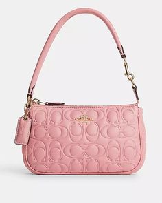 COACH® | Nolita 19 With Signature Coach Small Purse, Cute Coach Bags, Coach Pink Bag, Coach Bags Pink, White Coach Purse, Pink Coach Bag, Coach Nolita 19, Coach Nolita, Nolita 19