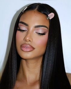 Soft Pink And Brown Eyeshadow Looks, Hot Pink And Brown Outfit, Fun Makeup Looks To Recreate, Soft Glam Pink Makeup, Soft Pink Eyeshadow Looks, 18th Birthday Makeup, Baby Pink Makeup, 2025 Energy, Baby Doll Makeup