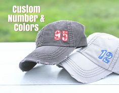 Need to change this cap design to a messy bun/high ponytail cap style, a non-distressed baseball cap or kid's baseball cap? Once you have this cap in your cart, head here: https://etsy.me/2S82fka Distinct Headwear Presents... ⚾Ladies Baseball Embroidered Cap with Custom Number and Colors All numbers are embroidered in cap corner and are approximately 1.25 inches tall. Prefer a larger, centered design, click here: https://etsy.me/3ro0V0W Need yellow numbers instead of white for softball? If so, p Number Hat, Baseball Mom Hat, Bun High, Ponytail Cap, Kids Baseball Caps, Distressed Baseball Cap, A Messy Bun, Mom Hats, Embroidered Cap