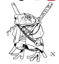 a cartoon frog with a baseball bat in its hand and the number 3 on it's chest