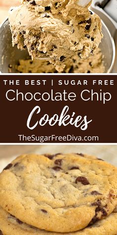 the best sugar free chocolate chip cookies are made with only 3 ingredients and they're so good to eat