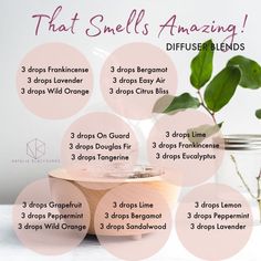 Smell Good Diffuser Blends, Doterra Diffuser Blends House Smells, Eo Blends, Doterra Blends, Aromatherapy Recipes