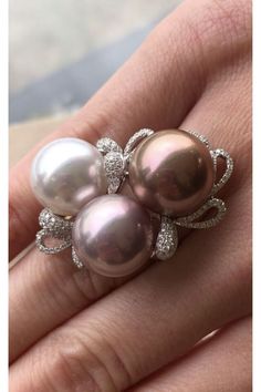 Pearl Cocktail Ring, Fine Pearl Jewelry, Pearl Jewels, Freshwater Pearl Jewelry, Statement Jewellery, Fabulous Jewelry, Gems Jewelry, Dream Jewelry, Pearl Color