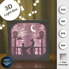 the 3d light box is designed to look like an image of a couple holding hands