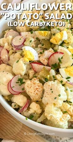 cauliflower and potato salad with low carb / keto