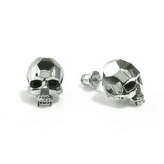 Vampire Skull Stud Earrings by Kasun ~ Wolf and Badger Wolf Earrings, Vampire Skull, The Bling Ring, Stud Earrings Silver, Earring Sets, Geometric Studs, Skull Jewelry, Earrings Accessories, Skull Pendant