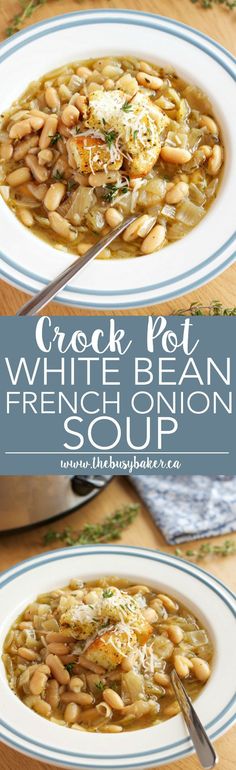 white bean and french onion soup with parmesan cheese