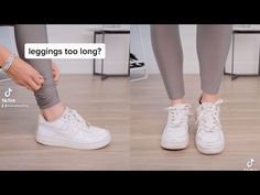 Leggings too Long? - YouTube Hemming Leggings Diy, How To Shorten Leggings, Best Leggings For Short Women, How To Turn Leggings Into A Shirt, How To Fix Leggings That Are Too Big, Too Small Leggings, How To Roll Leggings That Are Too Long, How To Make Leggings Tighter, How To Fix Leggings That Are Too Long