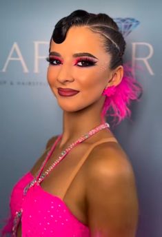 Latin Dance Makeup Looks, Latin Dance Makeup, Ballroom Dance Makeup Tutorials, Ballroom Hairstyles Competition, Latin Competition Hair, Ballroom Makeup Latin, Ballroom Dance Makeup, Latin Ballroom Hairstyles Tutorial, Smooth Ballroom Hair