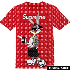 a t - shirt with an image of a rabbit on it and the words supreme