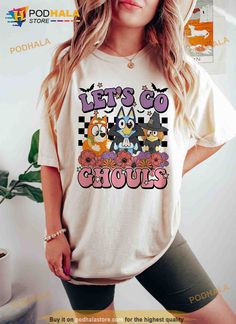 Lets Go Ghouls Bluey Halloween Shirt For Adult Kids, Bluey Hocus Pocus Spooky Sweatshirt Check more at https://podhalastore.com/?attachment_id=177568#main Nautical Bachelorette Party Shirts, Nautical Bachelorette Party, Western Vibes, Disneyland Halloween, Comfort Colors Tshirt, Bride Shirt, Cruise Shirt, Cowgirl Western, Bride Shirts