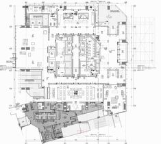 an architectural drawing shows the floor plan for a building with multiple floors and several rooms