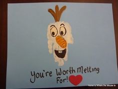 a card with an image of a chicken on it's face and words you're worth melting for