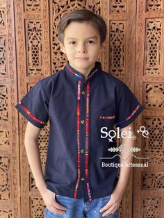 Beautiful Traditional Guayabera for Boys. This elegant button up Shirt is perfect for a special occasion such as First Communion, Baptism, Weddings, etc. Color Navy Blue Traditional Black Tops With Buttons, Traditional Cotton Shirt With Button Closure, Traditional Summer Tops With Button Closure, Fitted Traditional Collared Shirt, Traditional Cotton Shirt With Buttons, Traditional Fitted Shirt With Buttons, Traditional Mexican Shirts, Mexican Shirts, Orange Shorts