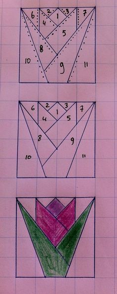 three different shapes are shown on a piece of paper with numbers and times in them