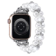 PRICES MAY VARY. Bling rhinestones pearl design for the apple watch band makes it easy to receive compliments.It makes your apple watch more like a fashion pearl jewelry bracelet than a simple watch. Absolutely looks like a luxury jewelry, make you eye catching, add much beauty and elegance to your watch. pearls make this bracelet beautiful and romantic all at once. Use: Pearl bracelet suitable for party, birthday, wedding, Mother's Day, Valentine's Day, anniversaries of important events, etc. E Trendy Beaded Apple Watch Band As Fashion Accessory, Trendy Beaded Apple Watch Band, Silver Adjustable Apple Watch Band With Round Beads, Adjustable Silver Beaded Apple Watch Band, Trendy Silver Beaded Watch Band, White Beaded Apple Watch Band For Gift, White Beaded Apple Watch Band Gift, White Beaded Apple Watch Band As Gift, Elegant Beaded Apple Watch Band As Gift