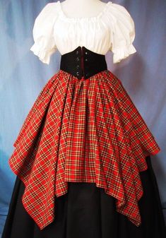 Scottish Clothing, Make Doll, Homespun Fabric, Overlay Skirt