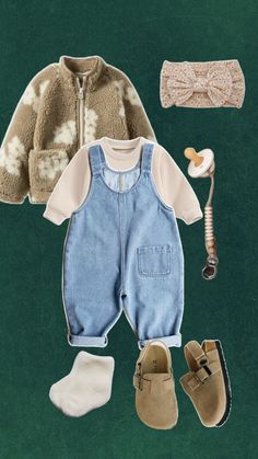 Baby outfit - baby - baby boy - baby girl - denim - denim overalls - baby overalls - denim jumper - Zara - baby Zara - Birkenstock Boston - baby shoes - pacifier clip - baby headband - fall outfit - fall baby outfit - winter baby outfit - pumpkin patch outfit Baby Birkenstocks, Patch Outfit, Hippie Baby, Fall Baby Clothes, Pumpkin Patch Outfit, Baby Momma, Baby Ootd, Denim Jumper, Baby Overalls