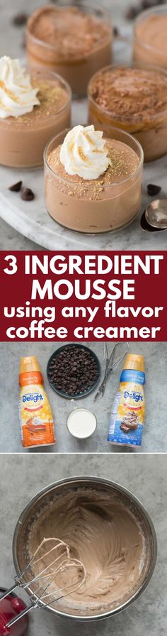 3 ingredient mousse using only four coffee creamer