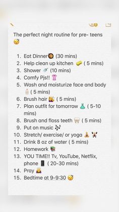 Perfect Night Routine, Night Skin Care, School Routine For Teens, Morning Routine School, Morning Routine Checklist, After School Routine