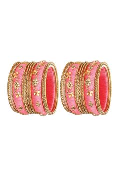 Classy Customized Designer Silk Thread Bangles Set In Pink Rings Ceremony, Silk Thread Bangles, Fancy Jewellery Designs, Bangles Set, Thread Bangles, Fancy Jewellery, Kundan Jewellery, Bangle Set, Silk Thread