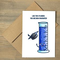 a card that says, line this cylinder you are now graduated with an aquarium in the bottom