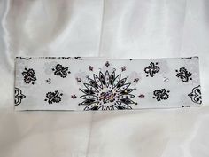 This bandana is approximately 3 1/4" wide Swarovski Crystal bandana. We hand design these bandanas in the US with only the highest quality of Swarovski Crystals. This is a White Paisley with Light Pink and Diamond Clear Swarovski Crystals. All of the bandanas can be opened up to be a full bandana head scarf. We use a LOT of crystals on our bandanas. We also offer a 100% guarantee on our hand designed creations. You can wash our bandanas by hand or place in a lingerie bag on gently cycle and cold Pink Bandana, Rhine Stone Bandana, Pink Summer Bandana, Bohemian Pink Bandana One Size, Spring Adjustable Pink Bandana, Austrian Crystal, Hand Designs, Head Scarf, Light Pink