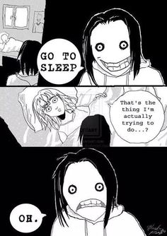 an anime comic strip with the caption that reads, go to sleep what's the thing i'm trying to do?