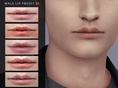 the male lips are all different colors and sizes, but there is no image to describe