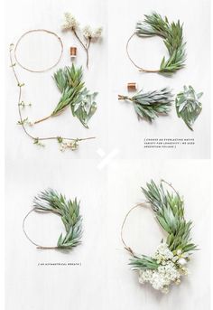 the instructions to make a wreath with flowers and greenery