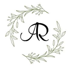 the letter person is surrounded by leaves and branches, as well as an oval frame