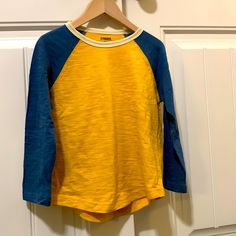 New Without Tags. Please Bundle Up And Save Blue Raglan Sleeve Tops For Spring, Yellow Long Sleeve Cotton Top, Yellow Cotton Long Sleeve Tops, Yellow Playful Tops For Playtime, Playful Yellow Tops For Playtime, Yellow Tops For Spring Playwear, Yellow Spring Tops For Playwear, Playful Yellow Long Sleeve Top, Casual Yellow T-shirt For Playtime