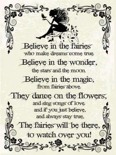 a poem written in black and white with an image of a fairy on it