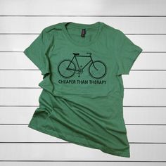 Bicycle T-Shirt, Bike Tee, Bicycle TShirt, Bicycle Shirt, Bike TShirt, Bike Shirt, Cheaper than Therapy, Funny Bike Shirt, Cycling Shirt Casual Cotton T-shirt For Cycling, Bicycle Shirt, Therapy Funny, T Shirt Sale, Tshirt Design Ideas, Cheaper Than Therapy, Bike Shirts, Shirts Ideas, Cheap Shirts