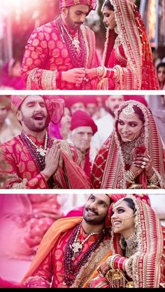 the bride and groom are posing for pictures