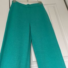 Nwt St John Collection Pull On Vintage Knit Pants In Teal. High Rise Waist, Wider Leg. Beautiful Color And Texture! Fitted Green Wide Leg Lounge Pants, Fitted Green Wide Leg Pants For Loungewear, Elegant Blue Pants For Loungewear, Jean Pants, Knit Pants, Vintage Knitting, St John, Jeans Pants, Vintage Collection