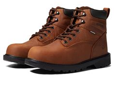 Wolverine Floorhand Steel Toe - Men's Work Boots : Tan : The Wolverine Floorhand Steel Toe work boot offers steel toe and waterproof protection to keep you safe in numerous work environments. Style numbers: W10694 (Black), W10632 (Wheat) and W10633 (Dark Brown). Waterproof full grain leather upper. Padded tongue and collar for added comfort. Traditional lace-up system with sturdy metal eyelets for a secure fit. Moisture-wicking textile lining. Removable full cushion footbed. Cement construction. Leather Slip-resistant Work Boots For Construction, Durable Brown Work Boots Plain Toe, Durable Brown Work Boots With Plain Toe, Brown Durable Work Boots With Plain Toe, Brown Steel Toe Waterproof Work Boots, Brown Durable Waterproof Workwear Boots, Durable Brown Waterproof Work Boots, Durable Brown Waterproof Boots For Work, Sturdy Brown Work Boots