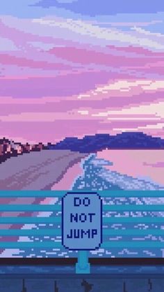 an old - school video game with the words do not jump in front of it