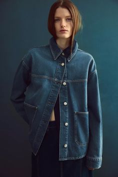 TRF DENIM OVERSHIRT - Blue | ZARA United States Denim Overshirt, Staple Dress, Waistcoat Dress, Cardigan Sweater Dress, Cardigan Sweater Jacket, T Shirt Vest, Trouser Jeans, Nice Tops, Denim Shirt