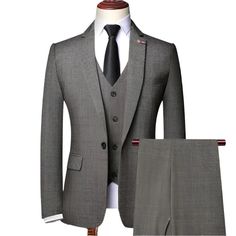 Embrace classic elegance with the Retro Plaid Men’s Suit - Slim Fit Business Formal from Guocali . This plaid suit combines luxury men’s suits craftsmanship with modern style, perfect for any professional setting. Made from a premium blend of polyester and viscose, the Retro Plaid Men’s Suit ensures both comfort and sophistication. Its slim fit design offers a contemporary look, while the single-breasted closure and zipper fly add a polished touch. Whether for business meetings or formal events, this high-end men’s suit is a versatile choice. Elevate your wardrobe with this designer suit for men, and command attention with its timeless style. The expert tailoring guarantees you look sharp and stylish, making a strong impression wherever you go. Suit Features: Retro Plaid Men’s Suit: Classi Professional Office Sets In Suiting Fabric, Slim Fit Three-piece Suit For Business, Professional Single-breasted Business Sets, Classic Business Sets With Collared Suit, Classic Business Sets With Suit Collar, Fitted Gray Business Sets, Gray Groom's Suit, Tailored Professional Business Sets, Classic Business Suiting Fabric Sets